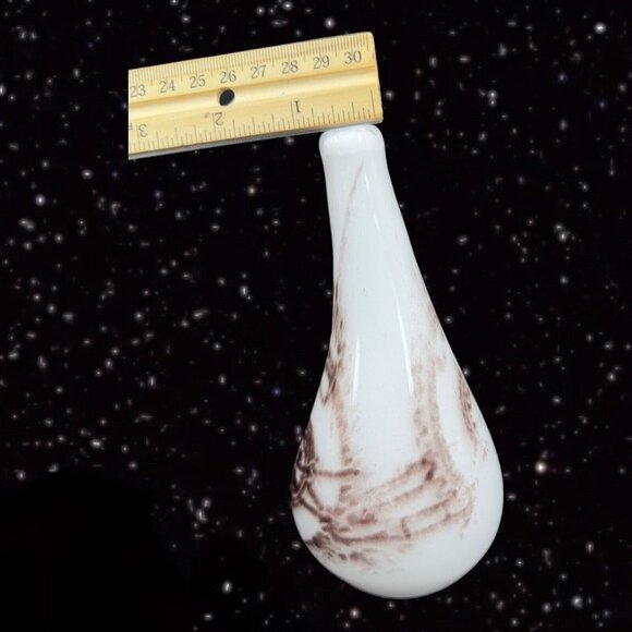 Art Glass Vase Hand Made Glass Signed By Artist White With Swirls Abstract 6”T - Picture 11 of 16